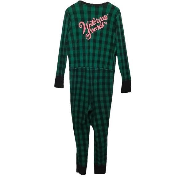 Victoria's Secret Check Print Thermal One Piece Pajama Size L Loungewear - Picture 1 of 8